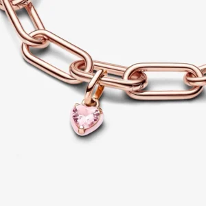Pandora Charm ติ้งหัวใจชมพู โรสโกลด์ Pandora ME Pink Chakra Heart Mini Dangle Charm